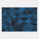 Dunkelblaues und schwarzes geometrisches Maschenmu Geschenkpapier Set (Vorderseite)