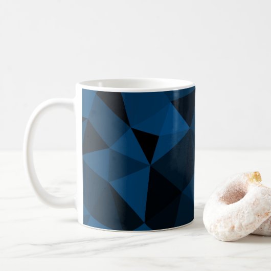 Dunkelblaues und schwarzes geometrisches Maschenmu Kaffeetasse (Mit Donut)
