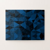 Dunkelblaues und schwarzes geometrisches Maschenmu Puzzle (Horizontal)