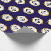 Dunkelblaues, weißes Gold-elegantes Design für Bus Geschenkpapier (Ecke)