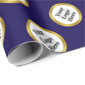 Dunkelblaues, weißes Gold-elegantes Design für Bus Geschenkpapier (Rolleneckpunkt)