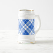 Dunkelblaues weißes Tartan Muster yxm0uat9 diagona Bierglas (VorderseiteRechts)