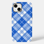 Dunkelblaues weißes Tartan Muster yxm0uat9 diagona Case-Mate iPhone Hülle (Rückseite)