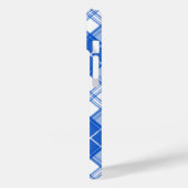 Dunkelblaues weißes Tartan Muster yxm0uat9 diagona Case-Mate iPhone Hülle (Rückseite / Links)