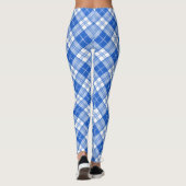 Dunkelblaues weißes Tartan Muster yxm0uat9 diagona Leggings (Rückseite)