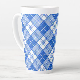 Dunkelblaues weißes Tartan Muster yxm0uat9 diagona Milchtasse