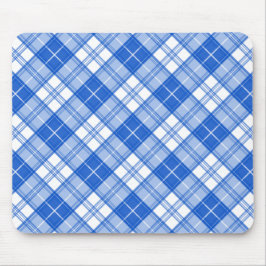 Dunkelblaues weißes Tartan Muster yxm0uat9 diagona Mousepad