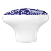 Dunkelblaues Woodland Tier Verziert floral Schöne Keramikknauf (Seitenansicht)