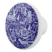 Dunkelblaues Woodland Tier Verziert floral Schöne Keramikknauf (Rechts)