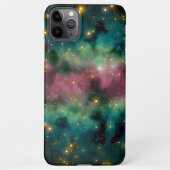 Dunkelblaugrünes Rosa Lila Milchstraßengalaxie iPhone Hülle (Rückseite)