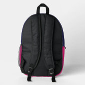 Dunkelblaurosa Zickzack Bedruckter Rucksack (Rückseite)