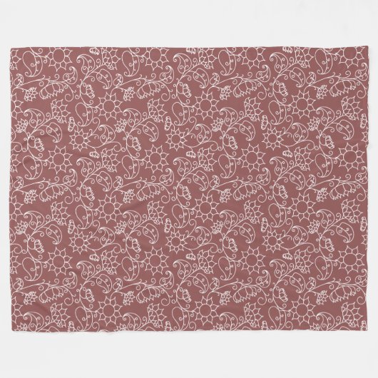 Dunkelblush Pink Whimsical Floral Sherpa Blankon Fleecedecke (Vorderseite (Horizontal))