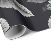 Dunkelblush-Rose Blumendesign Geschenkpapier (Rolleneckpunkt)