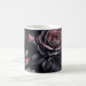 Dunkelblush-Rose Blumendesign Kaffeetasse (Mittel)