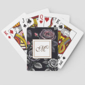 Dunkelblush-Rose Blumendesign Spielkarten (Rückseite)