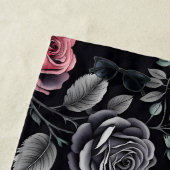 Dunkelblush-Rose Blumendesign Strandtuch (Beispiel)