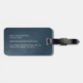 Dunkelbraun Aquamarin Blue Classy Einfaches Karier Gepäckanhänger (Rückseite horizontal)