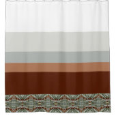 Dunkelbraun Aquamarin und grau blau Duschvorhang (Vorderseite)