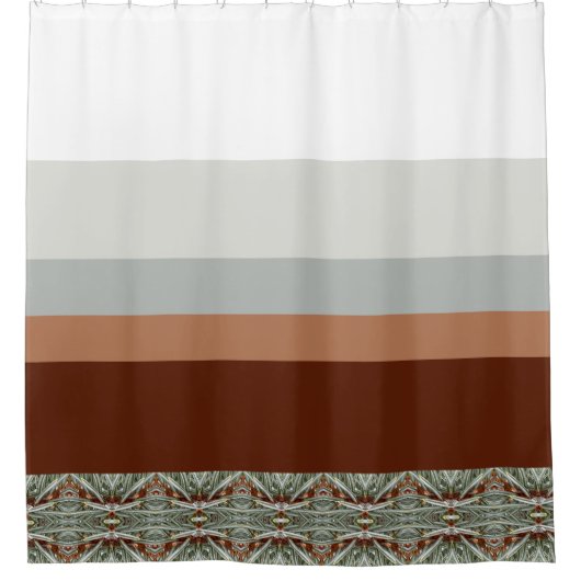 Dunkelbraun Aquamarin und grau blau Duschvorhang (Vorderseite)