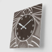 Dunkelbraun Art Deco Uhr - Stilvolle Abstrakte Lin (Winkel)