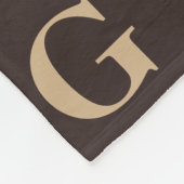 Dunkelbraun-Beige-Tan-Monogramm-Muster Fleecedecke (Ecke)