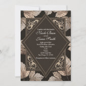 Dunkelbraun & Bronze Blätter Rustikale Herbsteinla Einladung (Vorderseite)