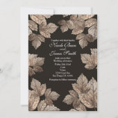 Dunkelbraun & Bronze Blätter Rustikale Herbsteinla Einladung (Vorderseite)