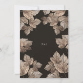 Dunkelbraun & Bronze Blätter Rustikale Herbsteinla Einladung (Rückseite)