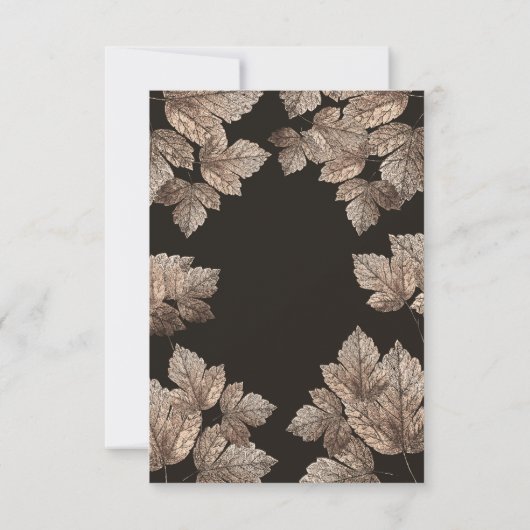 Dunkelbraun & Bronze-Blätter Rustikale Tischnummer (Rückseite)