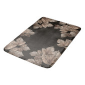 Dunkelbraun & Bronze-Blätter Rustikaler Fall Glam Badematte (Schrägansicht)