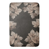Dunkelbraun & Bronze-Blätter Rustikaler Fall Glam Badematte (Vorderseite Vertikal)