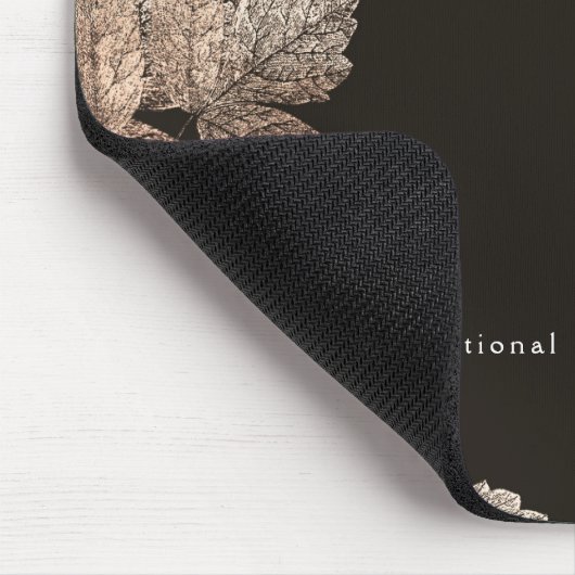 Dunkelbraun & Bronze-Blätter Rustikaler Fall Glam Mousepad (Ecke)