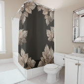 Dunkelbraun & Bronze-Blätter Rustikaler Sturz Duschvorhang (Beispiel)