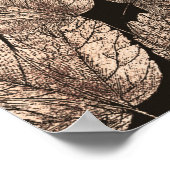 Dunkelbraun & Bronze-Blätter Rustikales Party Bann Poster (Ecke)