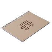 Dunkelbraun, einfache Drei-Buchstaben-Monogramm Notizblock (Linke Seite)