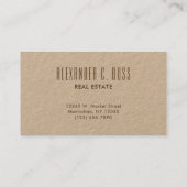 Dunkelbraun, einfache Drei-Buchstaben-Monogramm Visitenkarte (Rückseite)