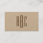 Dunkelbraun, einfache Drei-Buchstaben-Monogramm Visitenkarte (Vorderseite)