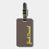 Dunkelbraun gelb Stilistisch, fett, monogramm Mask Gepäckanhänger (Vorderseite vertikal)