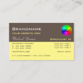 Dunkelbraun hellgelb mit Beruflichem Logo Visitenkarte (Rückseite)