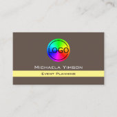 Dunkelbraun hellgelb mit Beruflichem Logo Visitenkarte (Vorderseite)