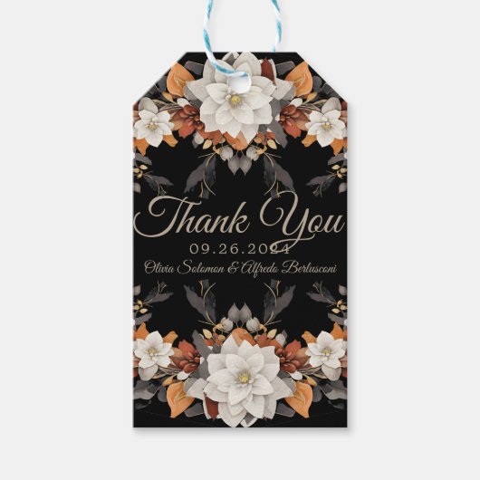 Dunkelbraun, Kaffeekaramel und beigefarbener Herbs Geschenkanhänger (Vorderseite)