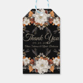 Dunkelbraun, Kaffeekaramel und beigefarbener Herbs Geschenkanhänger (Rückseite)