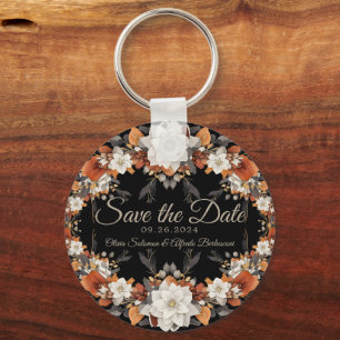 Dunkelbraun, Kaffeekaramel und beigefarbener Herbs Schlüsselanhänger