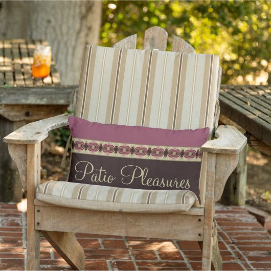 Dunkelbraun mit Burgund Kissen Für Draußen (Stuhl )