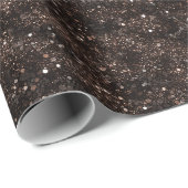Dunkelbraun Reiche Glitterstruktur Geschenkpapier (Rolleneckpunkt)