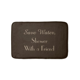 Dunkelbraun Rettete Wasser Funny Plush Bath Mat Badematte
