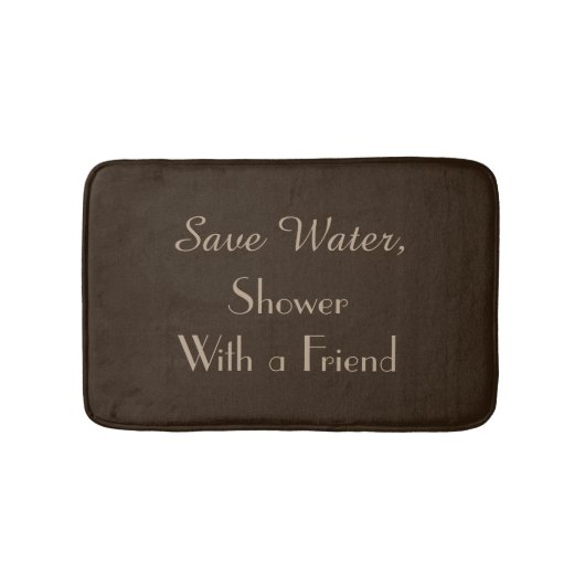 Dunkelbraun Rettete Wasser Funny Plush Bath Mat Badematte (Vorderseite)