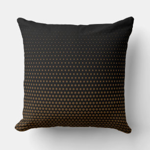 Dunkelbraun Techno Dots Modernes Schwarz Kissen