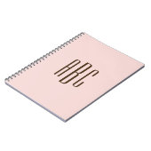 Dunkelbraun und blau, einfache Dreibuchstaben Notizblock (Linke Seite)