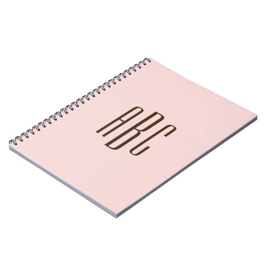 Dunkelbraun und blau, einfache Dreibuchstaben Notizblock (Linke Seite)